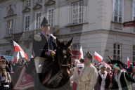 Poles Danced The Polish National Dance Polonaise On Krakowskie Przedmiescie In Warsaw, Poland, On April 12, 2025