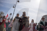 Poles Danced The Polish National Dance Polonaise On Krakowskie Przedmiescie In Warsaw, Poland, On April 12, 2025