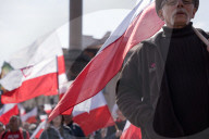 Poles Danced The Polish National Dance Polonaise On Krakowskie Przedmiescie In Warsaw, Poland, On April 12, 2025