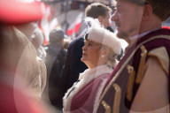 Poles Danced The Polish National Dance Polonaise On Krakowskie Przedmiescie In Warsaw, Poland, On April 12, 2025