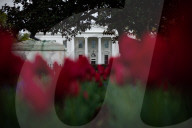 The White House on a rainy afternoon