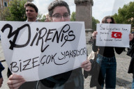 Protest In Rome Against The Arrest Of Ekrem Imamoglu