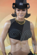 Superstar Teyana Taylor Shows Ripped Body In Crop Top And Form Fitting Skirt At The Revolve Festival In Thermal California - 12 April 2025