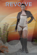 Actress Julia Fox In Very Revealing Bustier And Stockings At The Revolve Festival In Thermal California - 12 April 2025