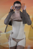 Actress Julia Fox In Very Revealing Bustier And Stockings At The Revolve Festival In Thermal California - 12 April 2025