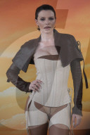 Actress Julia Fox In Very Revealing Bustier And Stockings At The Revolve Festival In Thermal California - 12 April 2025