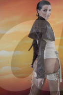 Actress Julia Fox In Very Revealing Bustier And Stockings At The Revolve Festival In Thermal California - 12 April 2025