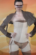 Actress Julia Fox In Very Revealing Bustier And Stockings At The Revolve Festival In Thermal California - 12 April 2025