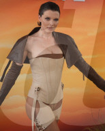 Actress Julia Fox In Very Revealing Bustier And Stockings At The Revolve Festival In Thermal California - 12 April 2025