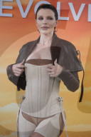 Actress Julia Fox In Very Revealing Bustier And Stockings At The Revolve Festival In Thermal California - 12 April 2025