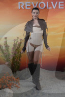 Actress Julia Fox In Very Revealing Bustier And Stockings At The Revolve Festival In Thermal California - 12 April 2025
