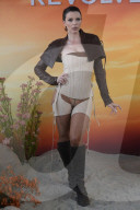 Actress Julia Fox In Very Revealing Bustier And Stockings At The Revolve Festival In Thermal California - 12 April 2025