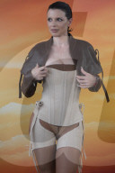 Actress Julia Fox In Very Revealing Bustier And Stockings At The Revolve Festival In Thermal California - 12 April 2025