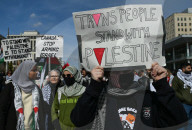 Demonstrators And Police Clash During Palestinian Solidarity Rally In Edmonton