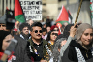 Demonstrators And Police Clash During Palestinian Solidarity Rally In Edmonton