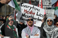 Demonstrators And Police Clash During Palestinian Solidarity Rally In Edmonton