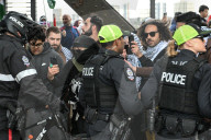 Demonstrators And Police Clash During Palestinian Solidarity Rally In Edmonton