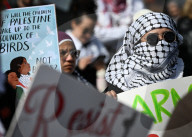 Demonstrators And Police Clash During Palestinian Solidarity Rally In Edmonton