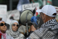 Demonstrators And Police Clash During Palestinian Solidarity Rally In Edmonton