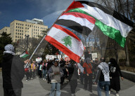 Demonstrators And Police Clash During Palestinian Solidarity Rally In Edmonton