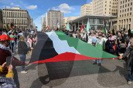 Demonstrators And Police Clash During Palestinian Solidarity Rally In Edmonton