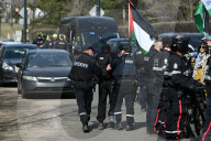 Demonstrators And Police Clash During Palestinian Solidarity Rally In Edmonton