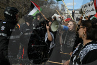 Demonstrators And Police Clash During Palestinian Solidarity Rally In Edmonton