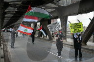 Demonstrators And Police Clash During Palestinian Solidarity Rally In Edmonton