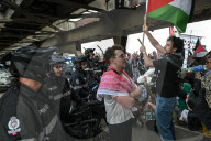 Demonstrators And Police Clash During Palestinian Solidarity Rally In Edmonton