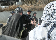 Demonstrators And Police Clash During Palestinian Solidarity Rally In Edmonton