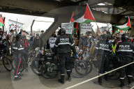 Demonstrators And Police Clash During Palestinian Solidarity Rally In Edmonton