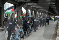 Demonstrators And Police Clash During Palestinian Solidarity Rally In Edmonton