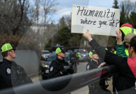 Demonstrators And Police Clash During Palestinian Solidarity Rally In Edmonton