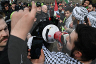 Demonstrators And Police Clash During Palestinian Solidarity Rally In Edmonton
