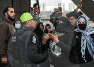 Demonstrators And Police Clash During Palestinian Solidarity Rally In Edmonton
