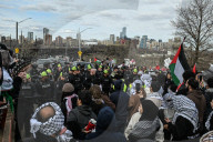 Demonstrators And Police Clash During Palestinian Solidarity Rally In Edmonton