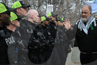 Demonstrators And Police Clash During Palestinian Solidarity Rally In Edmonton