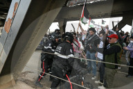 Demonstrators And Police Clash During Palestinian Solidarity Rally In Edmonton