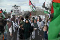 Demonstrators And Police Clash During Palestinian Solidarity Rally In Edmonton