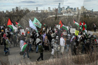 Demonstrators And Police Clash During Palestinian Solidarity Rally In Edmonton