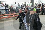 Demonstrators And Police Clash During Palestinian Solidarity Rally In Edmonton