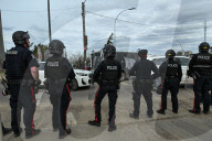 Demonstrators And Police Clash During Palestinian Solidarity Rally In Edmonton