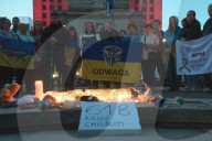 Vigil In Warsaw For Victims Of Russian Attack On Sumy 