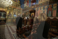 Palestinian Christians attend a Palm Sunday mass at the Greek Orthodox Saint Porphyrius Church, in Gaza CityGaza Christians observe Palm Sunday