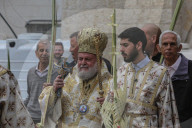 Palestinian Christians attend a Palm Sunday mass at the Greek Orthodox Saint Porphyrius Church, in Gaza CityGaza Christians observe Palm Sunday