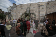 Palestinian Christians attend a Palm Sunday mass at the Greek Orthodox Saint Porphyrius Church, in Gaza CityGaza Christians observe Palm Sunday
