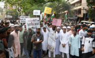 Protest Rally Against Controversial India's Waqf Act In Kolkata 