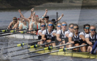 79th Oxford University vs Cambridge University Women's Boat Race on the River Thames in London, UK.