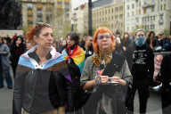 Protestors Protesters Against A Fundamental Law Change Restricting The Right Of Assembly 