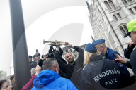 Protestors Protesters Against A Fundamental Law Change Restricting The Right Of Assembly 